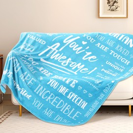 Blanket Gift for Women Man Get Well Gifts - You are Awesome 60" x 80" Bed Blanket - Inspirational Gift for Her Him Thinking of You Friendship Gifts Feel Better After Surgery Gifts