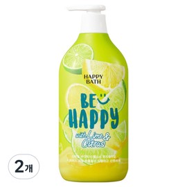 Happy Bath Smile Body Wash Wellness Lime & Citron, 900g, 2 pieces / 해피바스 스마일 바디워시 웰니스 라임 앤 시트론, 900g, 2개