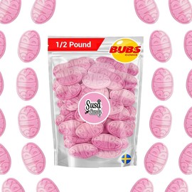 BUBS Sweet Strawberry Pomegranate Ovals – 1/2 Pound Soft Foam Godis, Premium Vagen Swedish Candy by Susa Candy
