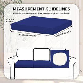 8Pcs Stretch Patio Cushion Covers,Outdoor Couch Covers Replacement,Outdoor Couch & Sofa Slipcovers,for Patio Furniture Cushion Covers,Washable Reusable Furniture Protector (Lake Blue, Cover Only)