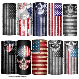Headband Flag Face Bandana Head Wrap Scarf Neck Warmer Skull Headwear Balaclava for Sports (CO-8)