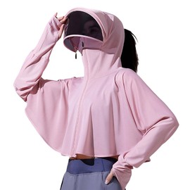 LrisIuza Echo Women's Rash Guard, UV Protection, Hoodie, Sunscreen Clothing, Summer, Long Sleeve, Hooded, Sun Protection, UV Protection, Top, Thin, Cool to Touch, Cool Material, Casual, Cute, Stylish