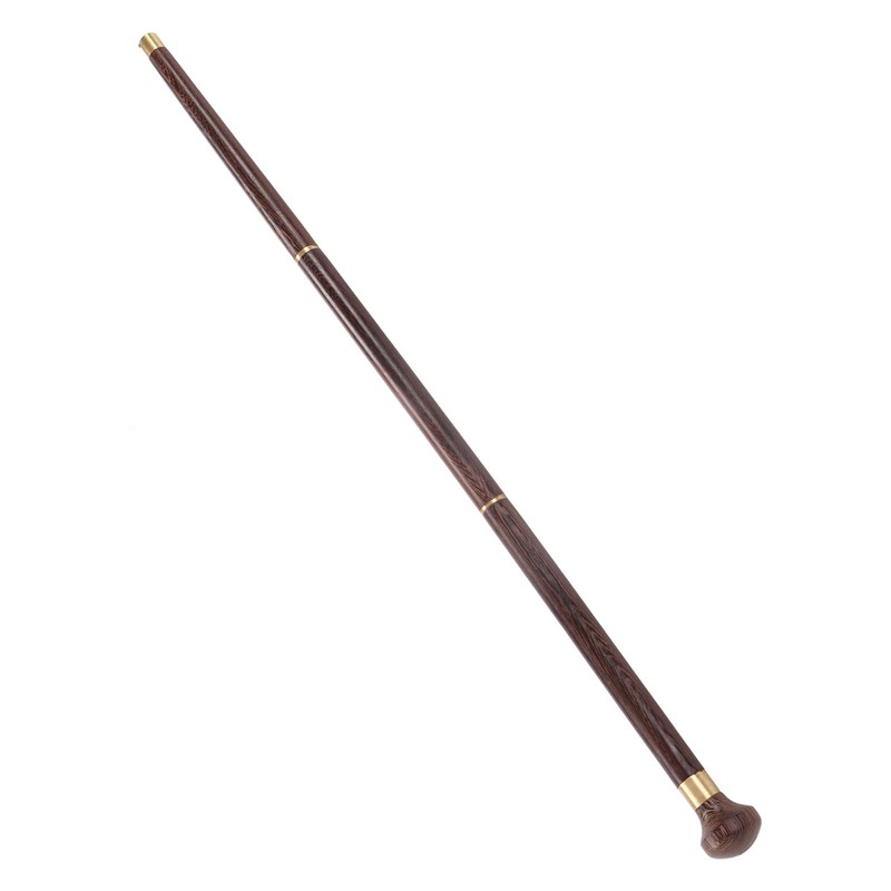 Elderly Wenge Walking Stick Elegant Ergonomic Detachable Round Grip Walking