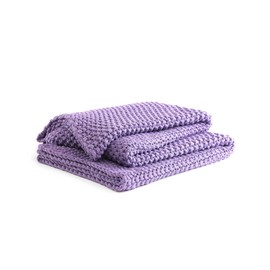 YNM Chunky Cotton Knit Throw Blanket, Medium Weight Cable Knit Throws for Bed Couch Sofa, Comfy & Relaxing, Decorative Piece for Farmhouse Boho Rustic Scandinavian Chic Vibe, Lilac Purple 60x80 Inches