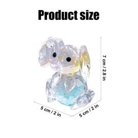 Crystal Elephant Ornament, Crystal Elephant Gifts for Women Statue Decoration Cute Elephant Decor Crystal Glass Elephant Figurine for Home Animal Glass Figurines Ornament