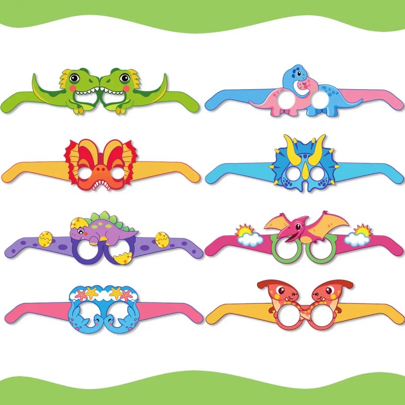 Gafas De Fiesta Dinosaurio 8 Unidades Oem Papel