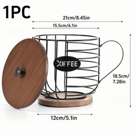 NBBENG Coffee Capsule Holder, Round Coffee Basket Decor for Kitchen Countertop, Pods & Espresso Capsules, Black