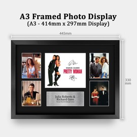 HWC Trading Richard Gere & Julia Roberts Pretty Woman Gifts Printed Signed Autograph Picture Display for Movie Memorabilia Fans - A3 Framed