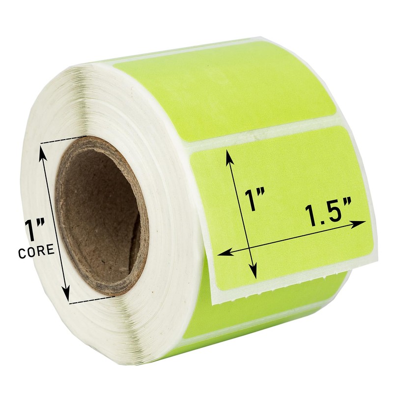 HOUSELABELS 1.5" x 1" Green Multipurpose Labels on 1" Core