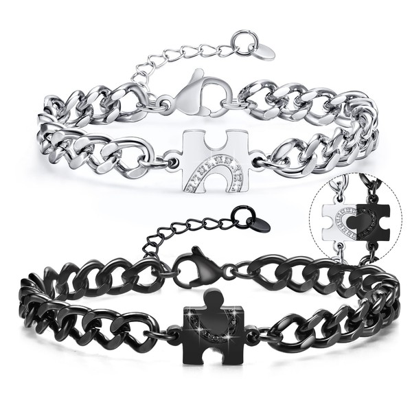 Gamtic Pair of Bracelets Partner Bracelets with Puzzle - 2