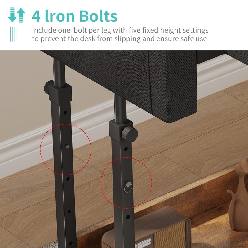 Rolling Standing Desk Adjustable Height with Drawers on Wheels, 40