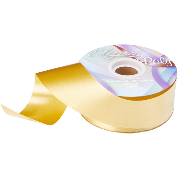 Eleganza 1 x Waterproof Poly Ribbon, Gold, 50 mm x