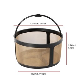 Reusable K Duo Coffee Filter for K Duo Essentials and K-Duo Brewers 8-12 Cup Coffee Makers Basket Gold Mesh Coffee Filter by TURLEE