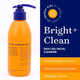 Bright+Clean Gel Facial Cleanser for Sensitive Teen Skin - Gentle pH Balanced Face Wash with Aloe Allantoin Coconut Oil 6.7 oz Clean / 민감한 십대 피부를 위한 브라이트+클린 젤 페이셜 클렌저 - 알로에 알란토인 코코넛 오일로 부드러운 pH 균형 세안 6.7온스 클린