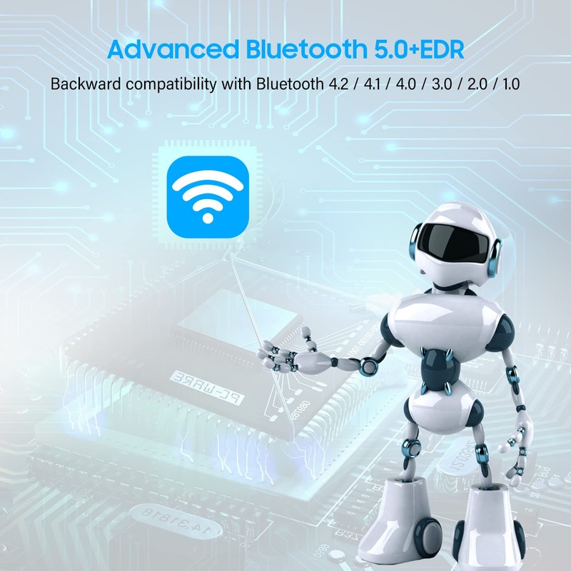 JIMTAB USB Bluetooth Adapter, 2 in 1 Wireless Bluetooth 5.0