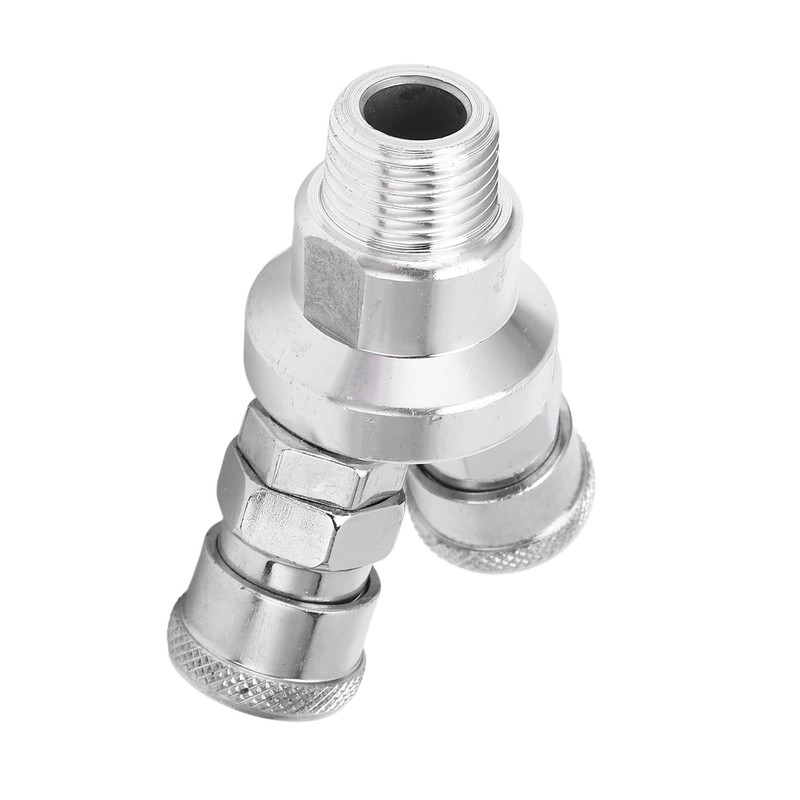 2 Way Connector G1/2 Thread Quick Coupler Carbon Steel Chrome