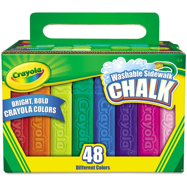 Crayola 512048 Washable Sidewalk Chalk 48 Assorted Bright Colors 48 Sticks/Set