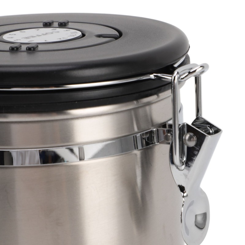 Coffee Canister 1800ml 304 Stainless Steel Window Design One Way