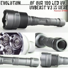 uvBeast NEW V3 385-395nm Black Light UV Flashlight - HIGH POWER UPGRADED Triple Broad...