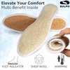 MAROL 2 Pairs of Lambskin Wool with Cork Warming Insoles,