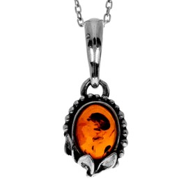 SilverAmber Women's 925 Silver Pendant with Amber 1825, amber, Amber
