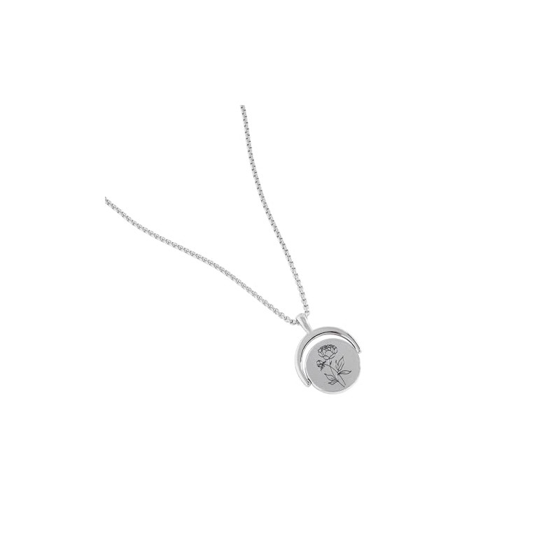 Alex and Ani Birthstone and Flower Flip Charm Adjustable Necklace,