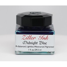 Ziller's Ink Midnight Blue Calligraphy Ink, 1oz (28ml) Jar