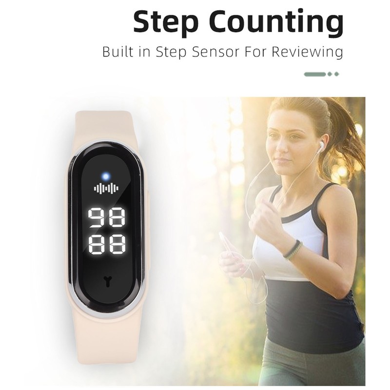 Ultrasonic Mosquito Repellent Watch Silica Gel Rechargeable LED Digital Step