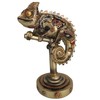 GENUINQ Steampunk Lizard Chameleon Statue Hand Painted Sculpture Resin Cyborg