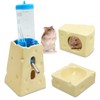 PINVNBY Ceramic Hamsters Hideout, Hamster Food Bowl and Water Bottle