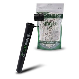 LX Pipes Storage Pop-Up Tin Set with 250 Activated Carbon Filters Xtra Slim Size Premium Coconut Based Filters