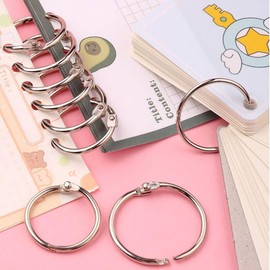 Book Rings, Pack of 50 Metal Rings Loose Leaf Book Rings Binder Key Ring Loose Leaf Connector Rings Shower Curtain Rings Key Rings 40 mm Ring Binding