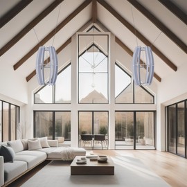 VIVO Acoustic Ceiling Oval Hanging Sound Absorber, Modern Noise Reduction Chandelier, Light Gray, PP-CW03G