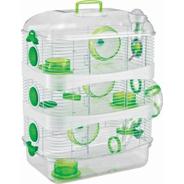 Acrylic 3-Solid Floor Levels Habitat Hamster Rodent Gerbil Mouse Mice Cage Clear Transparent