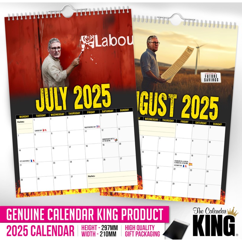 The Calendar King // STARMERGEDDON - 2025 Wall Calendar -