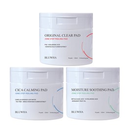 Bluhwa Peeling Keratin Pads 3-piece Set Clear Hyaluronic Acid Cica Peeling Pads Moisturizing Soothing Large Capacity 70 Sheets / 블루화 필링각질패드3종 세트 클리어 히알루론산 시카 필링패드보습진정 대용량 70매
