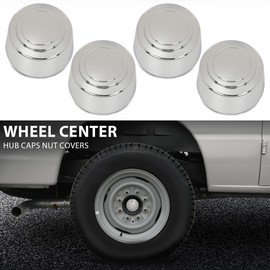 DOTCOM Wheel Center Hub Caps Nut Covers (8 Lug 16 inch Chrome) Fit Ford F250 F350 1995 1996 1997/ Fit E150 Van 2007 2008/ Fit E250 E350 Van 1995-2008/ Fit E450 Van 2000-2003