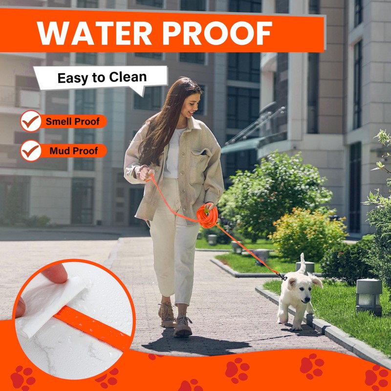 Loutep Biothane Long Line Dog Leash 5ft, 10ft, 16ft, 30ft,
