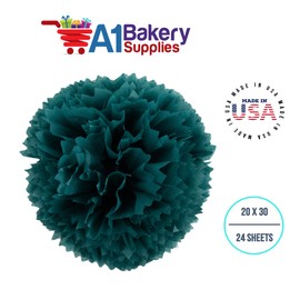 Tissue Paper Squares, Bulk 24 Sheets, Premium Gift Wrap and Art Supplies for Birthdays, Holidays, or Presents by A1BakerySupplies, Small 20 Inch x 30 Inch (Teal)