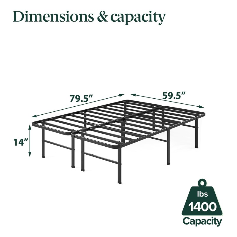 Zinus Rumi 14in Queen Metal Bed Frame, Quick Assembly SmartBase®