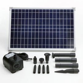25W Solar Water Pump KIT: DC Dry-Run Protection Water Pump 370GpH with 18V 25W Solar Panel for Fountain, Fish Pond, and Aquarium (No Backup Battery)