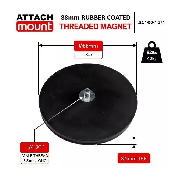 AttachMount 88mm Threaded Magnet for Ridgid R8694620 LED Work Light