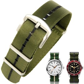 Aoeiwv Military Ballistic Nylon Watch Strap 20mm 22mm with Heavy Buckle One-Piece Soft Durable Waterproof Premium Nylon Replacement Bands for Men Women