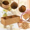 Hipiwe Seagrass Storage Basket with 3 Section, Hand-Woven Wicker Bathroom