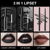 LOPHE 3Pcs Black Lip Kit Set | Matte Velvet Liquid