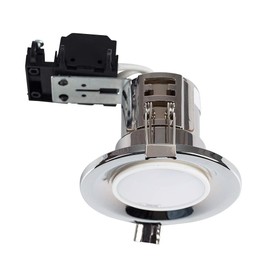 MiniSun MiniSun Modern Fire Rated Polished Chrome GU10 Recessed Ceiling Downlight/Spotlight