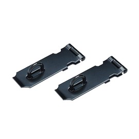 QCAA HASP and Fixed Staple, 4", Steel, Black, 2 Pack, Made in Taiwan