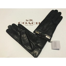 Coach NWT COACH LEATHER BOW WINTER GLOVES 83865 CHOCOLATE SIZE 7