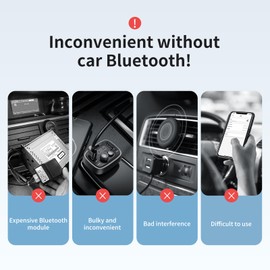 Mcdodo Aux Bluetooth Adapter 5.3 with Built-in Microphone CD Quality 10M Transmission Bluetooth Receiver USB 2.0 to 3.5mm Wireless Car Kit Auxiliary Incoming Calls Hands-Free Instant Car Start Compati