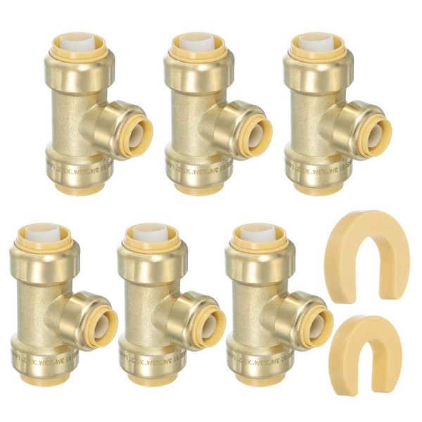 PATIKIL 2 Pcs Tee Stop Valve 3/4" x 3/4" x